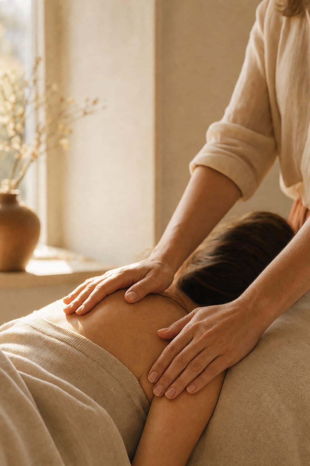 Sanfte Berührung — craniosacrale Behandlung
